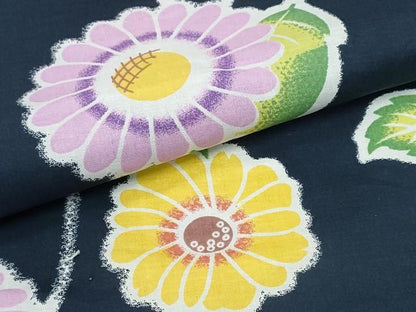 平和屋着物∴夏物 浴衣 舞菊文 綿 逸品 未使用 CABD2656ng