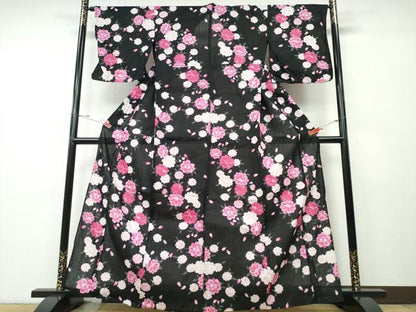 平和屋着物∴夏物 浴衣 舞桜 綿 逸品 CABD2662ng