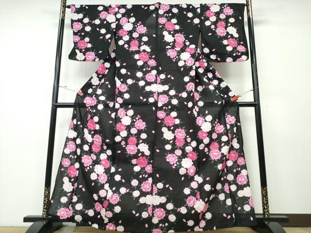 平和屋着物∴夏物 浴衣 舞桜 綿 逸品 CABD2662ng