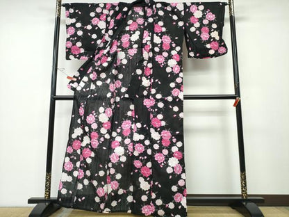 平和屋着物∴夏物 浴衣 舞桜 綿 逸品 CABD2662ng