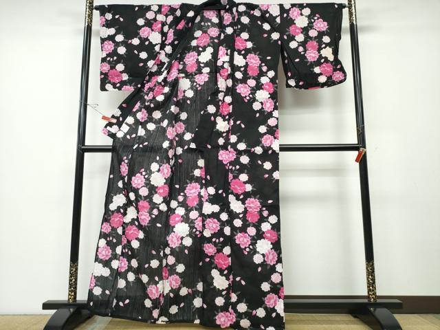 平和屋着物∴夏物 浴衣 舞桜 綿 逸品 CABD2662ng