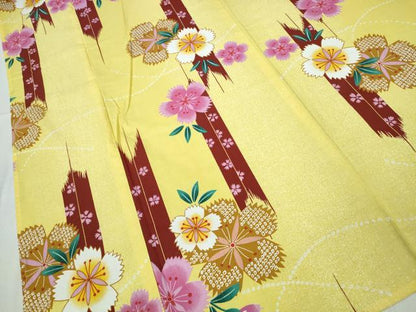 平和屋着物∴夏物 浴衣 矢羽根舞花文 綿 逸品 CABD2663ng
