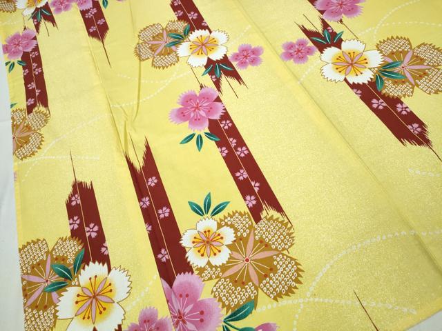 平和屋着物∴夏物 浴衣 矢羽根舞花文 綿 逸品 CABD2663ng