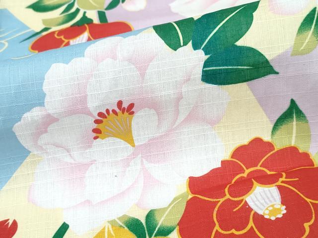 平和屋着物∴夏物 浴衣 流水枝牡丹椿 綿 逸品 CABD2665ng