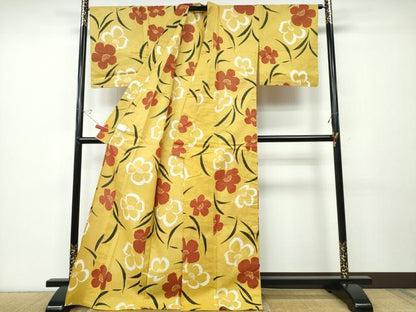 平和屋着物∴夏物 浴衣 舞草花文 ラメ糸 日本製 綿 逸品 CABD2670ng