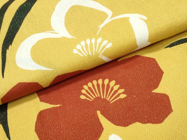平和屋着物∴夏物 浴衣 舞草花文 ラメ糸 日本製 綿 逸品 CABD2670ng