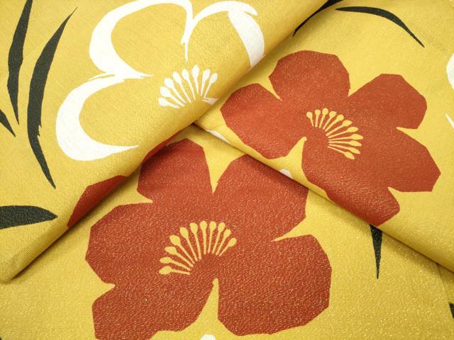 平和屋着物∴夏物 浴衣 舞草花文 ラメ糸 日本製 綿 逸品 CABD2670ng