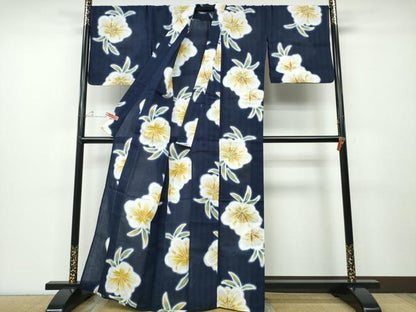 平和屋着物∴夏物 浴衣 舞花文 綿 逸品 CABD2671ng