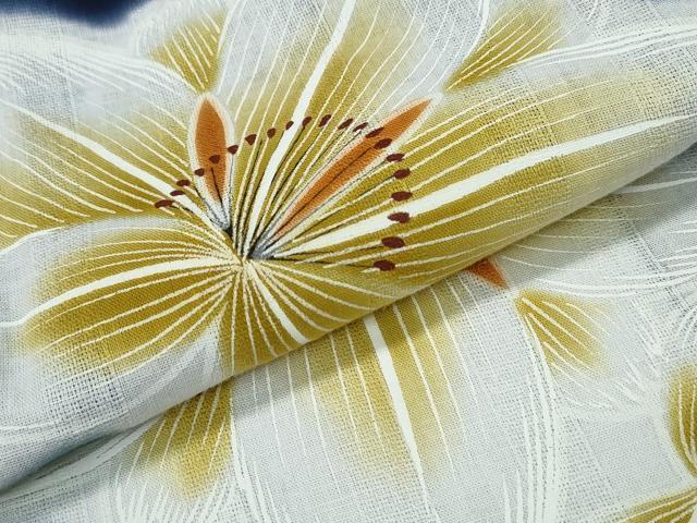 平和屋着物∴夏物 浴衣 舞花文 綿 逸品 CABD2671ng