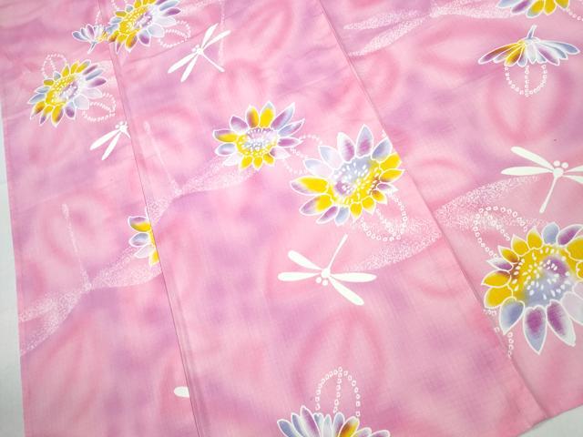 平和屋着物∴夏物 浴衣 トンボ 蜻蛉 舞菊文 綿 逸品 CABD2677ng