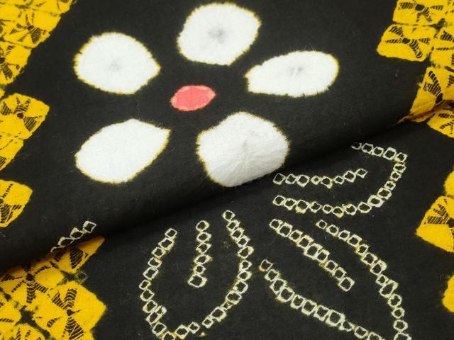 平和屋着物∴夏物 浴衣 有松鳴海絞り 舞花文 綿 逸品 CABD2678ng