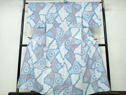 平和屋着物∴夏物 浴衣 有松鳴海絞り 切嵌舞菊文 綿 逸品 CABD2679ng