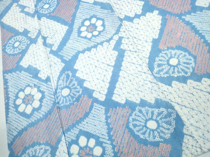 平和屋着物∴夏物 浴衣 有松鳴海絞り 切嵌舞菊文 綿 逸品 CABD2679ng