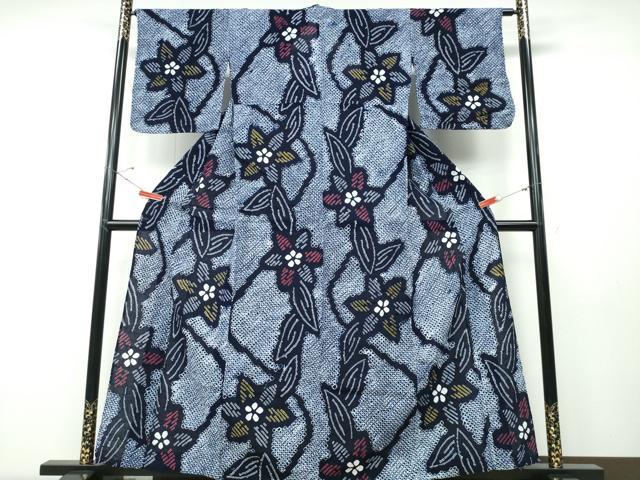 平和屋着物∴夏物 浴衣 有松鳴海絞り 流水舞花文 綿 逸品 CABD2681ng
