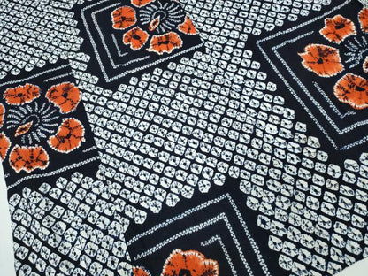 平和屋着物∴夏物 浴衣 有松鳴海絞り 色紙花文 綿 逸品 CABD2683ng
