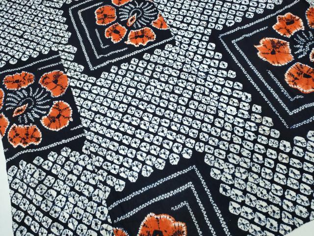 平和屋着物∴夏物 浴衣 有松鳴海絞り 色紙花文 綿 逸品 CABD2683ng