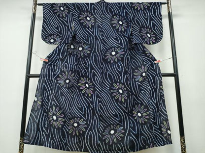 平和屋着物∴夏物 浴衣 有松鳴海絞り 流水舞菊文 綿 逸品 CABD2684ng