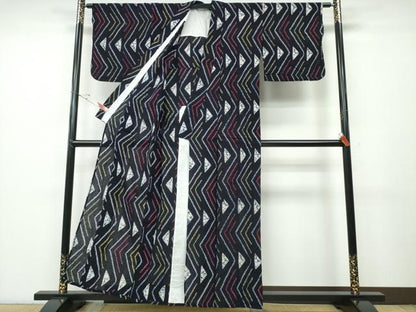 平和屋着物∴夏物 浴衣 有松鳴海絞り 幾何学文様 綿 逸品 CABD2685ng