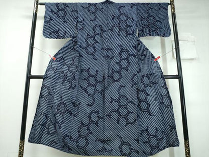 平和屋着物∴夏物 浴衣 有松鳴海絞り 斜線吉祥文様 綿 逸品 CABD2691ng