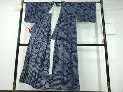 平和屋着物∴夏物 浴衣 有松鳴海絞り 斜線吉祥文様 綿 逸品 CABD2691ng