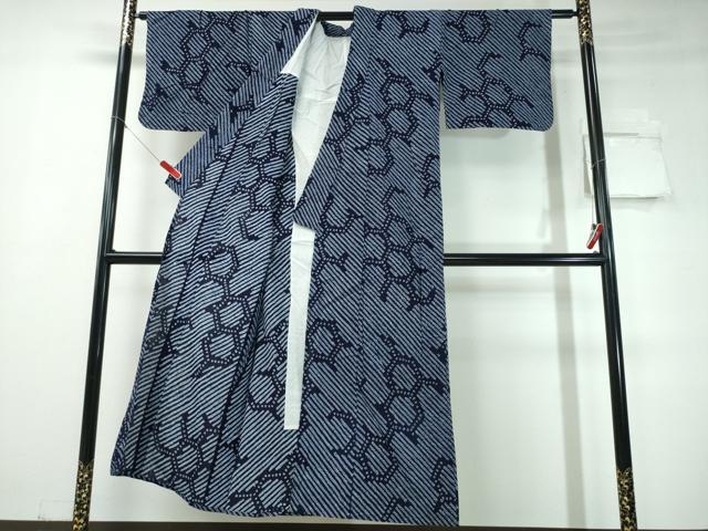 平和屋着物∴夏物 浴衣 有松鳴海絞り 斜線吉祥文様 綿 逸品 CABD2691ng