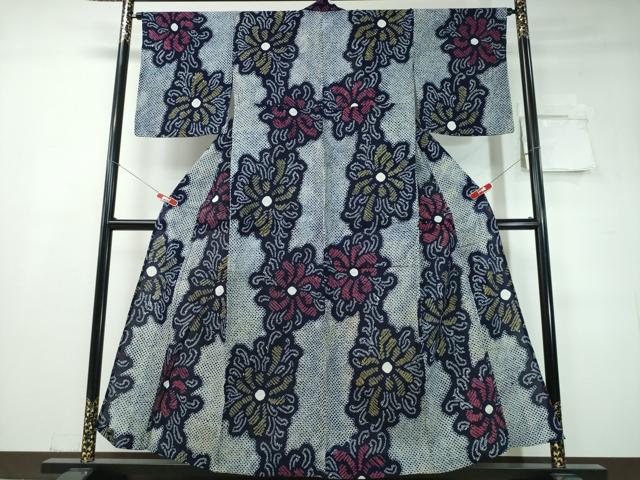 平和屋着物∴夏物 浴衣 有松鳴海絞り 乱菊 綿 逸品 CABD2692ng