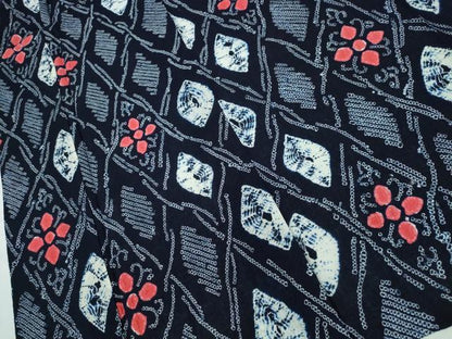 平和屋着物∴夏物 浴衣 有松鳴海絞り 花菱文 綿 逸品 CABD2693ng
