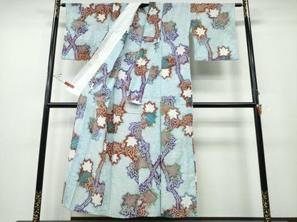 平和屋着物∴夏物 浴衣 有松鳴海絞り 枝葉文 綿 逸品 CABD2698ng