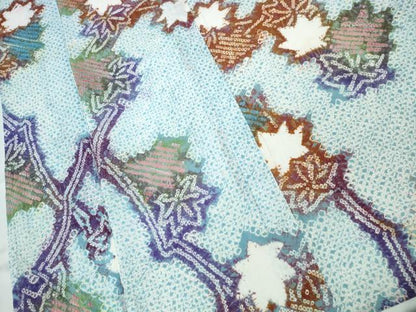 平和屋着物∴夏物 浴衣 有松鳴海絞り 枝葉文 綿 逸品 CABD2698ng