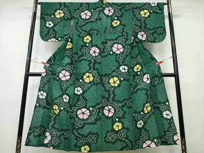 平和屋着物∴夏物 浴衣 有松鳴海絞り 朝顔 綿 逸品 CABD2700ng
