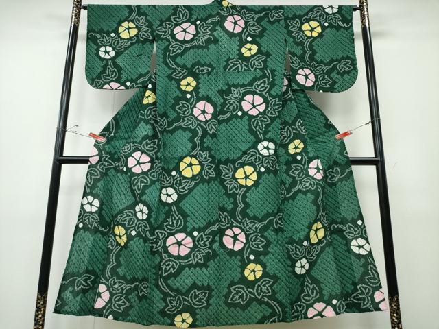 平和屋着物∴夏物 浴衣 有松鳴海絞り 朝顔 綿 逸品 CABD2700ng