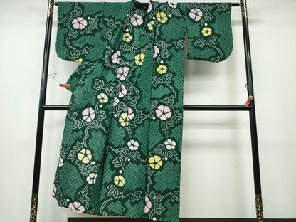 平和屋着物∴夏物 浴衣 有松鳴海絞り 朝顔 綿 逸品 CABD2700ng