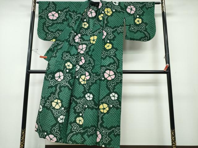 平和屋着物∴夏物 浴衣 有松鳴海絞り 朝顔 綿 逸品 CABD2700ng