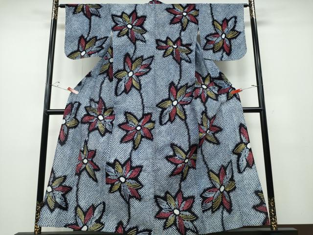 平和屋着物∴夏物 浴衣 有松鳴海絞り 舞花文 綿 逸品 未使用 CABD2701ng