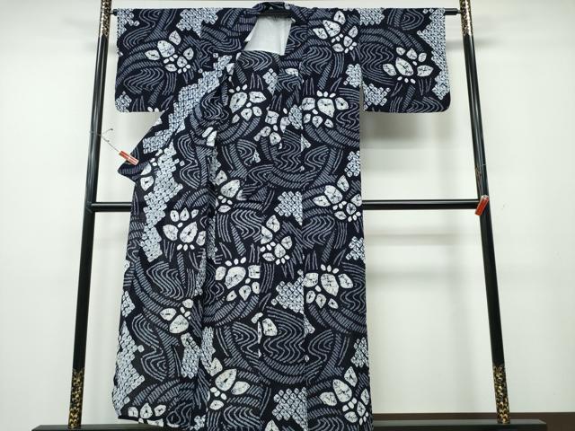 平和屋着物∴夏物 浴衣 有松鳴海絞り 流水杜若 綿 逸品 CABD2702ng