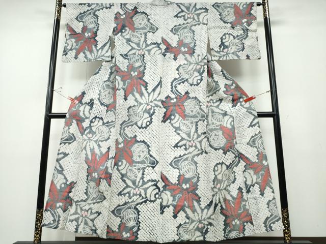平和屋着物∴夏物 浴衣 有松鳴海絞り 毬花文 綿 逸品 CABD2704ng