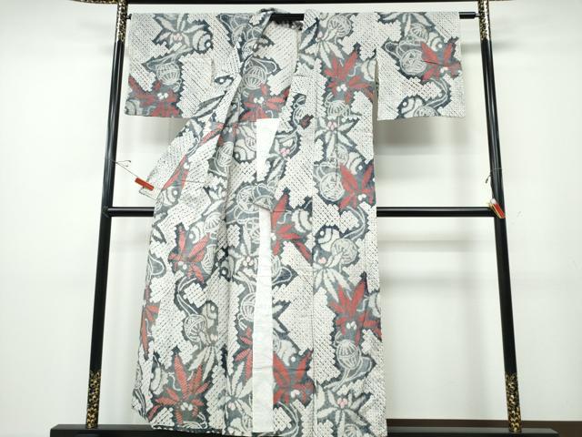 平和屋着物∴夏物 浴衣 有松鳴海絞り 毬花文 綿 逸品 CABD2704ng