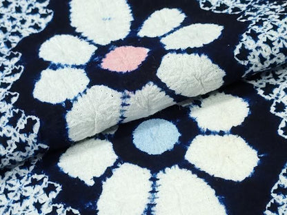 平和屋着物∴夏物 浴衣 有松鳴海絞り 花菱間道 綿 逸品 未使用 CABD2711ng