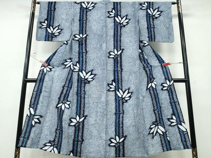 平和屋着物∴夏物 浴衣 有松鳴海絞り 笹竹文 綿 逸品 CABD2717ng