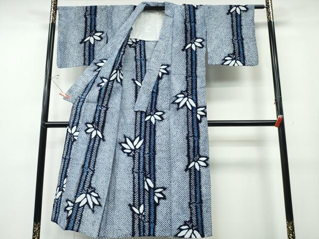 平和屋着物∴夏物 浴衣 有松鳴海絞り 笹竹文 綿 逸品 CABD2717ng