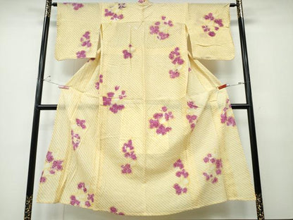 平和屋着物∴夏物 浴衣 有松鳴海絞り 舞葉文 綿 逸品 CABD2720ng