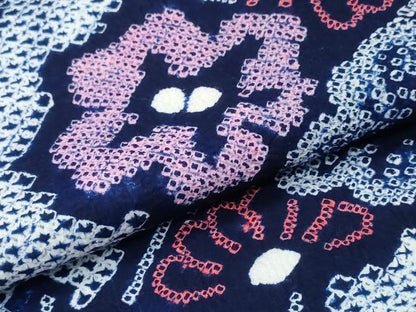 平和屋着物∴夏物 浴衣 有松鳴海絞り 籬梅文 綿 逸品 CABD2721ng