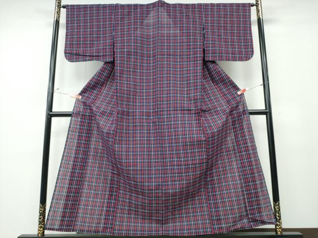 平和屋着物∴夏物 阿波しじら織 浴衣 格子柄 綿 逸品 CABD2725ng