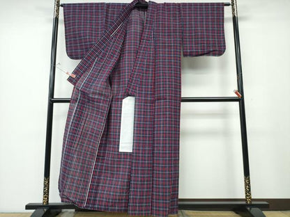 平和屋着物∴夏物 阿波しじら織 浴衣 格子柄 綿 逸品 CABD2725ng