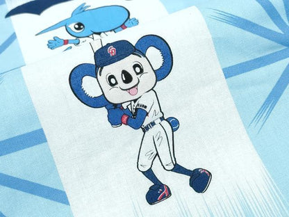 平和屋着物∴夏物 浴衣 野球キャラクター 麻の葉間道 綿 逸品 CABD2728ng