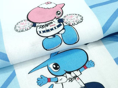 平和屋着物∴夏物 浴衣 野球キャラクター 麻の葉間道 綿 逸品 CABD2728ng
