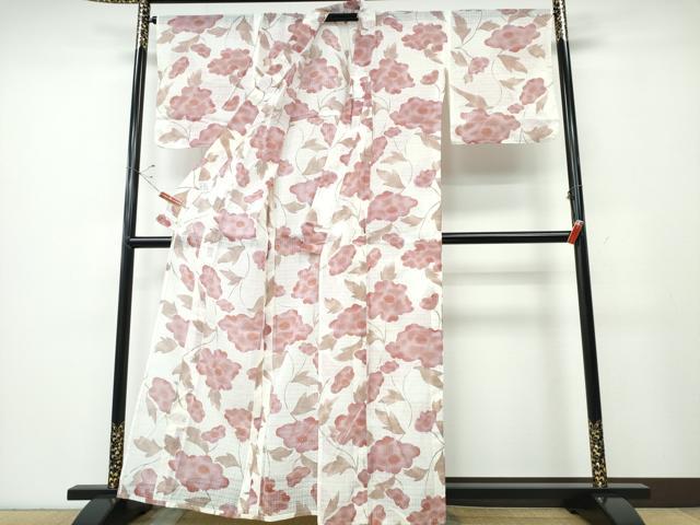 平和屋着物∴夏物 こむさでもーど・COMME CA DU MODE 浴衣 舞花文 日本製 綿 逸品 CABD2730ng