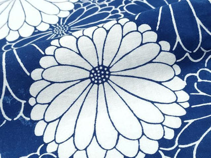 平和屋着物∴夏物 浴衣 藍 注染 手染め 手縫い 菊文 日本製 綿 逸品 CABD2733ng