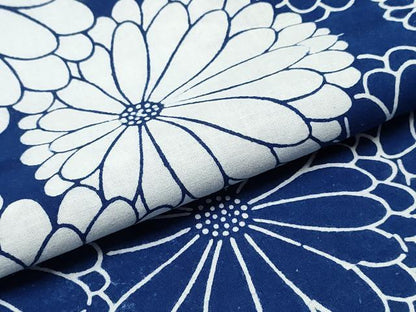 平和屋着物∴夏物 浴衣 藍 注染 手染め 手縫い 菊文 日本製 綿 逸品 CABD2733ng