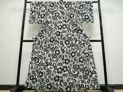 平和屋着物∴夏物 浴衣 綿紅梅 花唐草文 綿 逸品 CABD2734ng